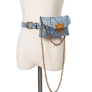 🔥1 Left‼️ blue snake skin fanny pack & Cross Bag